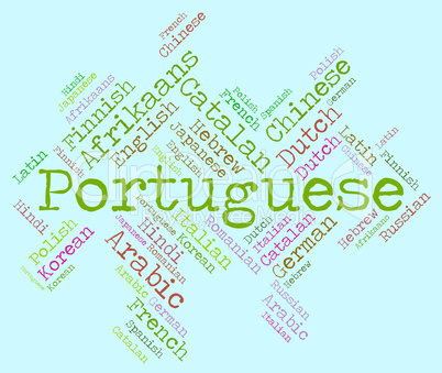 Portuguese Language Shows Communication Vocabulary And Text
