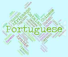 Portuguese Language Shows Communication Vocabulary And Text