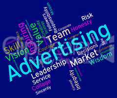 Wordcloud Advertising Shows Promotional Promote And Adverts