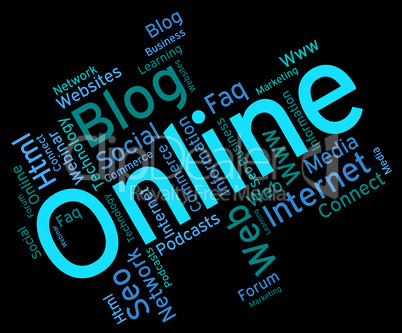 Online Word Shows World Wide Web And Net