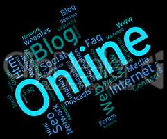 Online Word Shows World Wide Web And Net