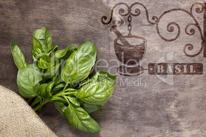 Hot stamp imprint for spices - basil
