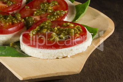 Caprese salad with mozzarella cheese tomatoes and basil