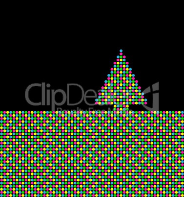 Weihnachtskarte schwarz mit bunten Punkten