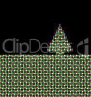 Weihnachtskarte schwarz mit bunten Punkten