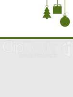 Schlichte Weihnachtskarte grau weiß grün