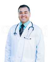 Attractive Hispanic Male Doctor or Nurse on White