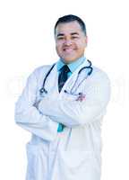 Attractive Hispanic Male Doctor or Nurse on White