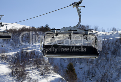 Close-up view on chair-lift in ski resort