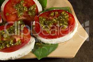 Caprese salad with mozzarella cheese tomatoes and basil