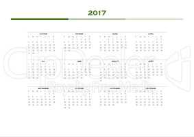 Simple calendar for 2017 year in french language