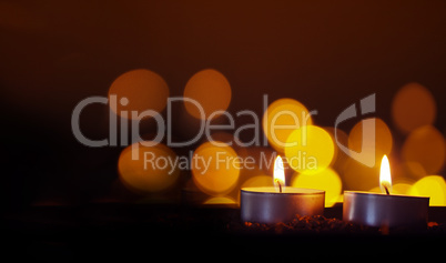 Candle lights with blurred lights