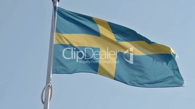 Waving Swedish flag