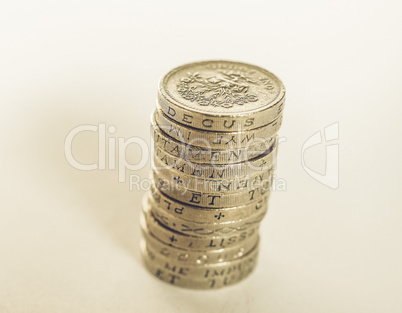Vintage Pound coin pile