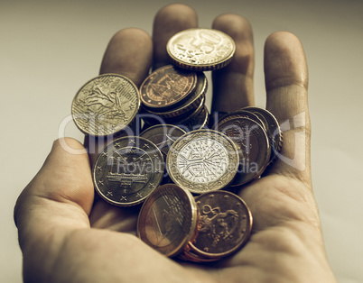 Vintage Euro coins