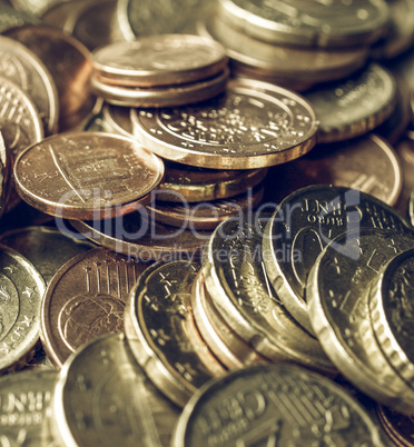 Vintage Euro coins background Vintage Euro coins background