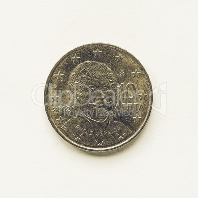 Vintage Greek 10 cent coin