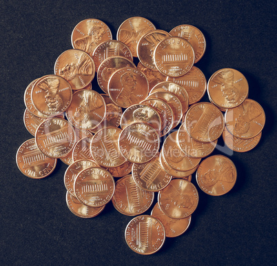 Vintage Dollar coins 1 cent wheat penny cent