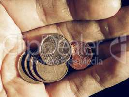 Vintage Euro cent coins