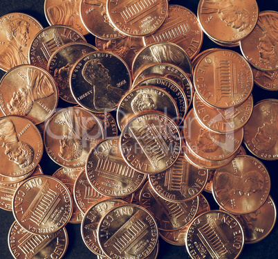 Vintage Dollar coins 1 cent wheat penny cent