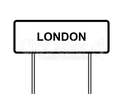 UK town sign illustration, London