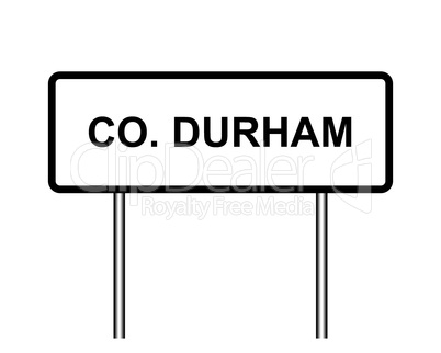 UK town sign illustration, Co Durham