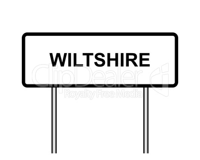 UK town sign illustration, Wiltshire