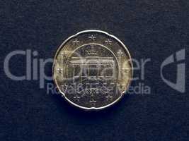 Vintage Twenty Cent Euro coin