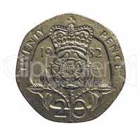 Vintage Twenty pence coin