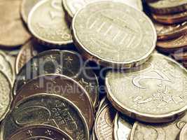 Vintage Euro coins background