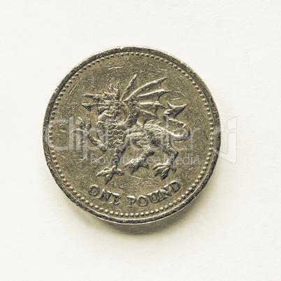 Vintage UK 1 Pound coin