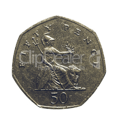 Vintage Fifty pence coin
