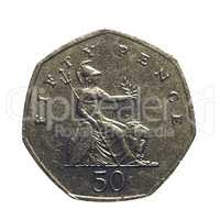 Vintage Fifty pence coin