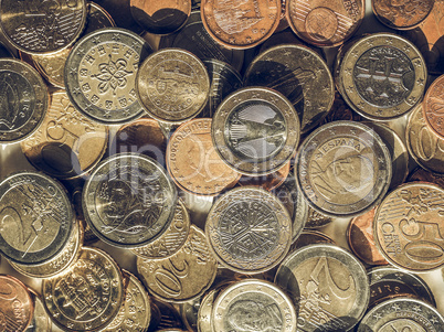 Vintage Euro coins