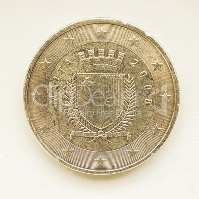 Vintage Maltese Euro coin