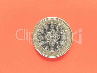 Vintage One Euro coin money