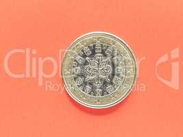 Vintage One Euro coin money