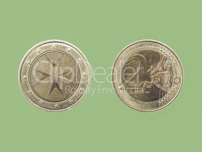 Vintage Euro coin from Malta