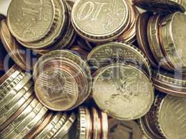 Vintage Euro coins background