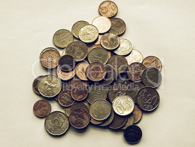 Vintage Euro coins