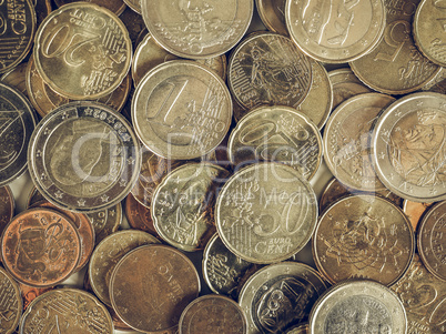 Vintage Euro coins background