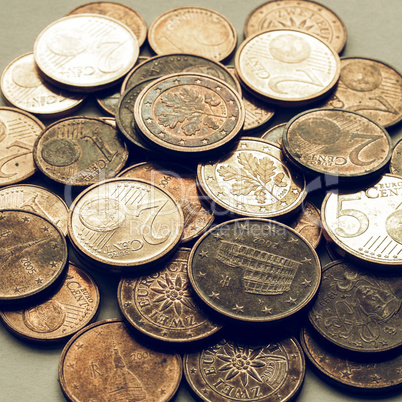 Vintage Euro coins