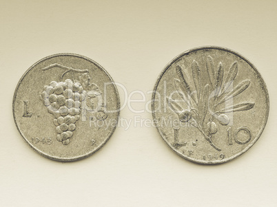 Vintage Old Italian coins