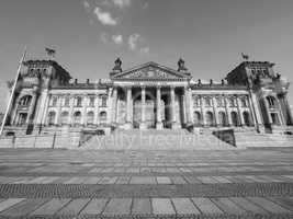 Reichstag parliament in Berlin in black and white