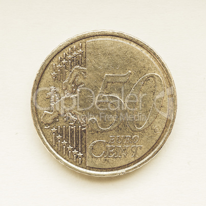 Vintage Euro coin