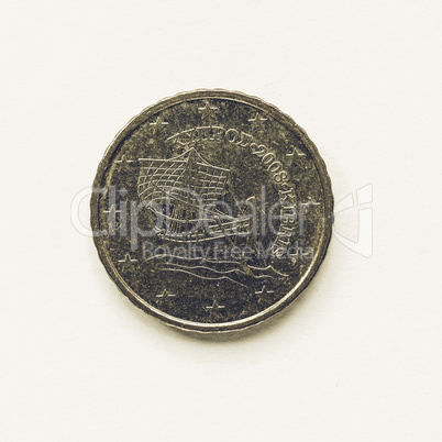 Vintage Cypriot 10 cent coin