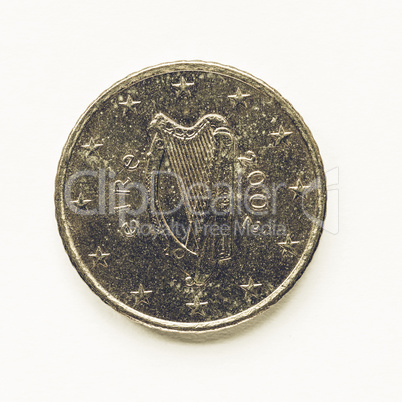 Vintage Irish 50 cent coin