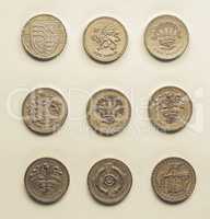 Vintage One Pound coins