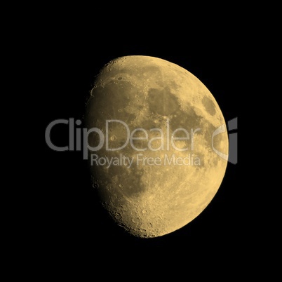 Gibbous moon sepia