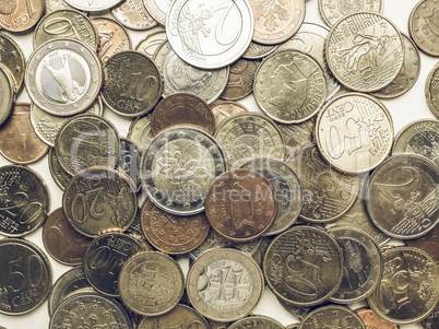 Vintage Euro coins